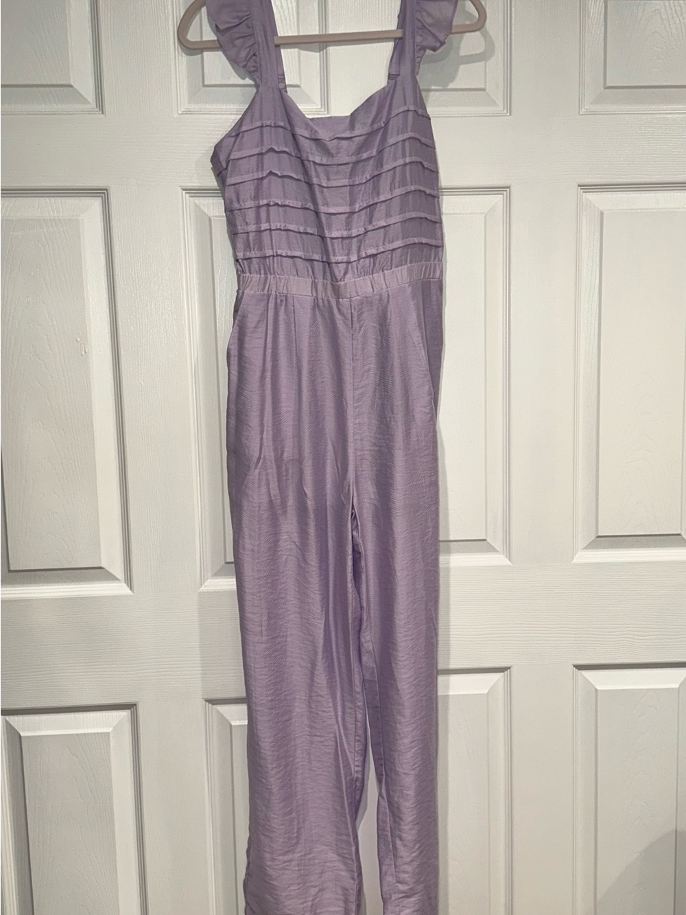 Ruffled-Strap Lilac Jumpsuit